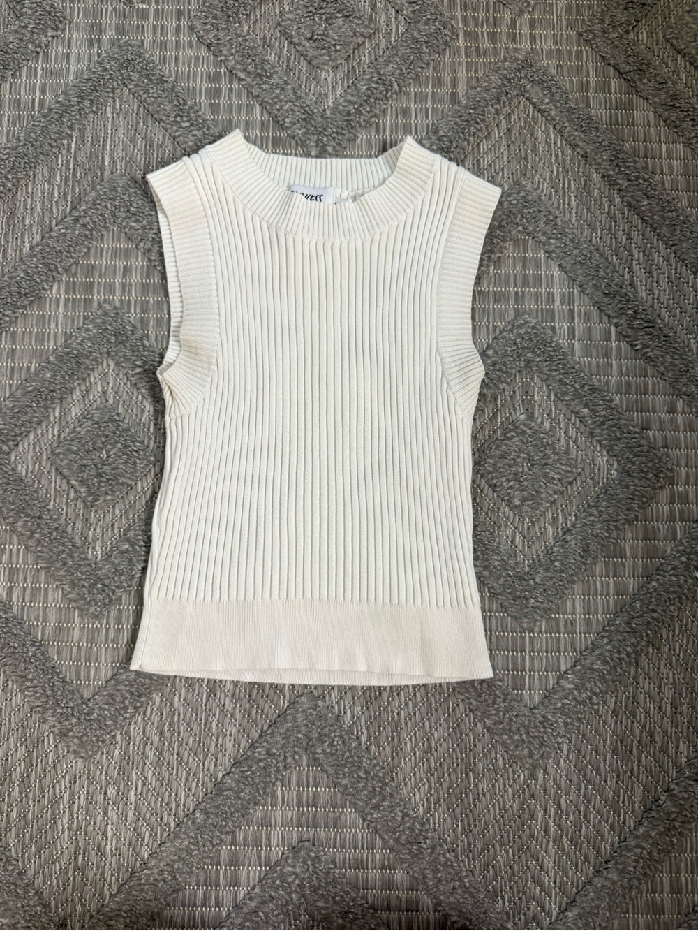 Princess Polly White Ribbed Sleeveless Tank